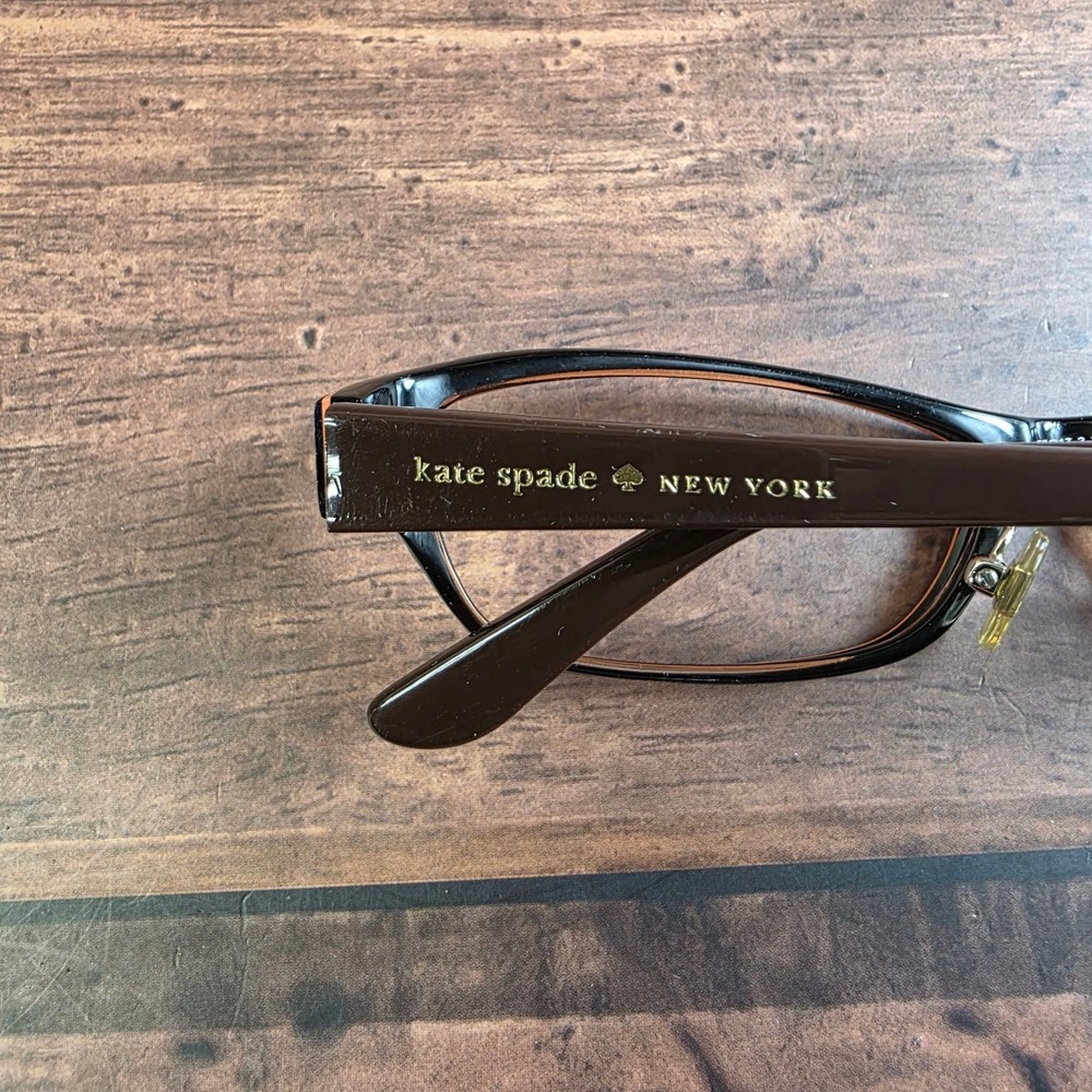 Kate Spade New York Janene 0X90 Brown Orange‎ Gingham Cat Eye Eyeglass 53-17-135 - Picture 9 of 10